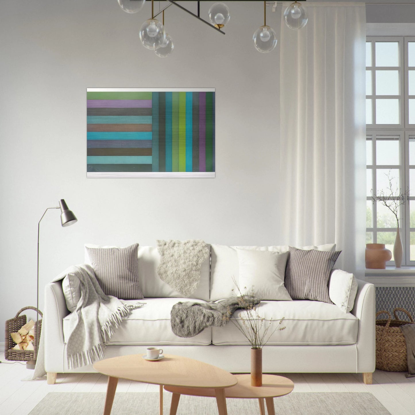 Horizontal Colour Bands and Vertical Colour Bands I - Sol LeWitt Brushed Aluminum Print - 70x100 cm / 28x40 inches | Sol LeWitt Aluminum Print | Sol LeWitt Prints