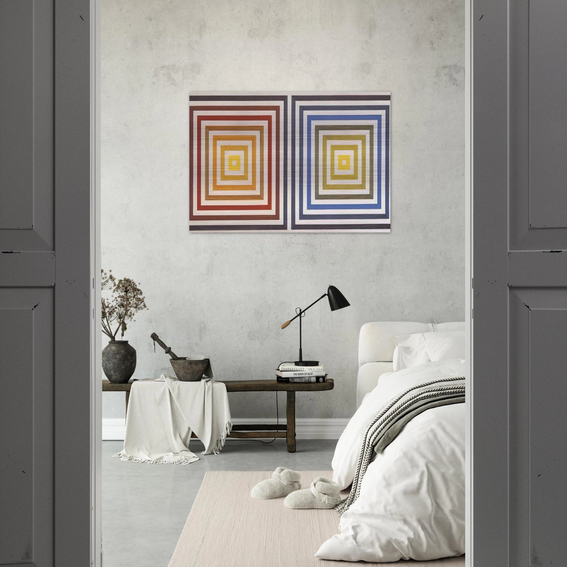 From Yellow to Violet - 1956 - Francois Morellet Brushed Aluminum Print - 70x100 cm / 28x40 inches | Francois Morellet Aluminum Print | Francois Morellet Prints
