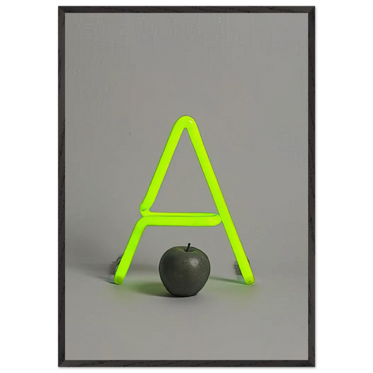 A for Apple - 1963 - Billy Apple 70x100 cm / 28x40 inches Framed Art Print – Black Wooden Frame