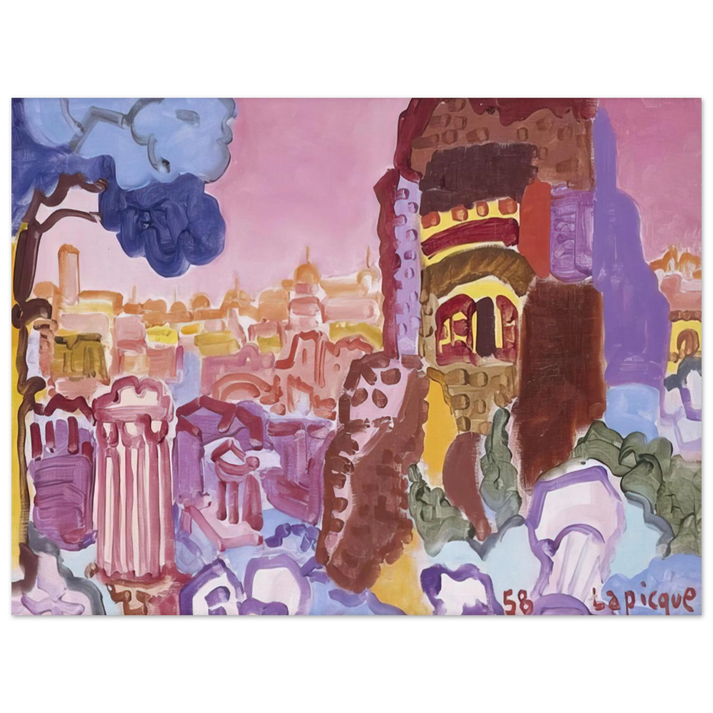 Charles Lapicque - Le Mont Palatin - 1958  75x100 cm / 30x40inches Fine Art Poster