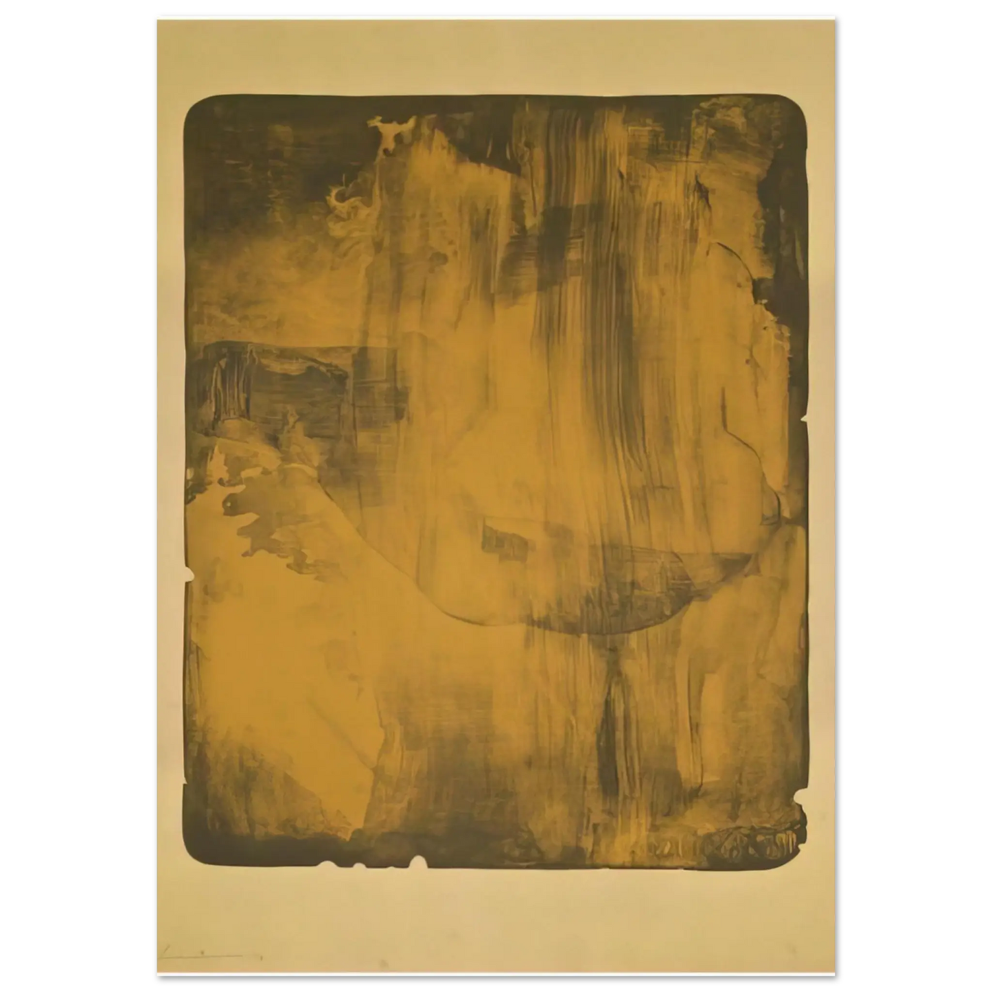 Helen Frankenthaler - Bronze Smoke - 1978 Wall art - 30x45 cm / 12x18 Inches - Premium Wooden Framed Poster With Fine Art Paper - Wood frame