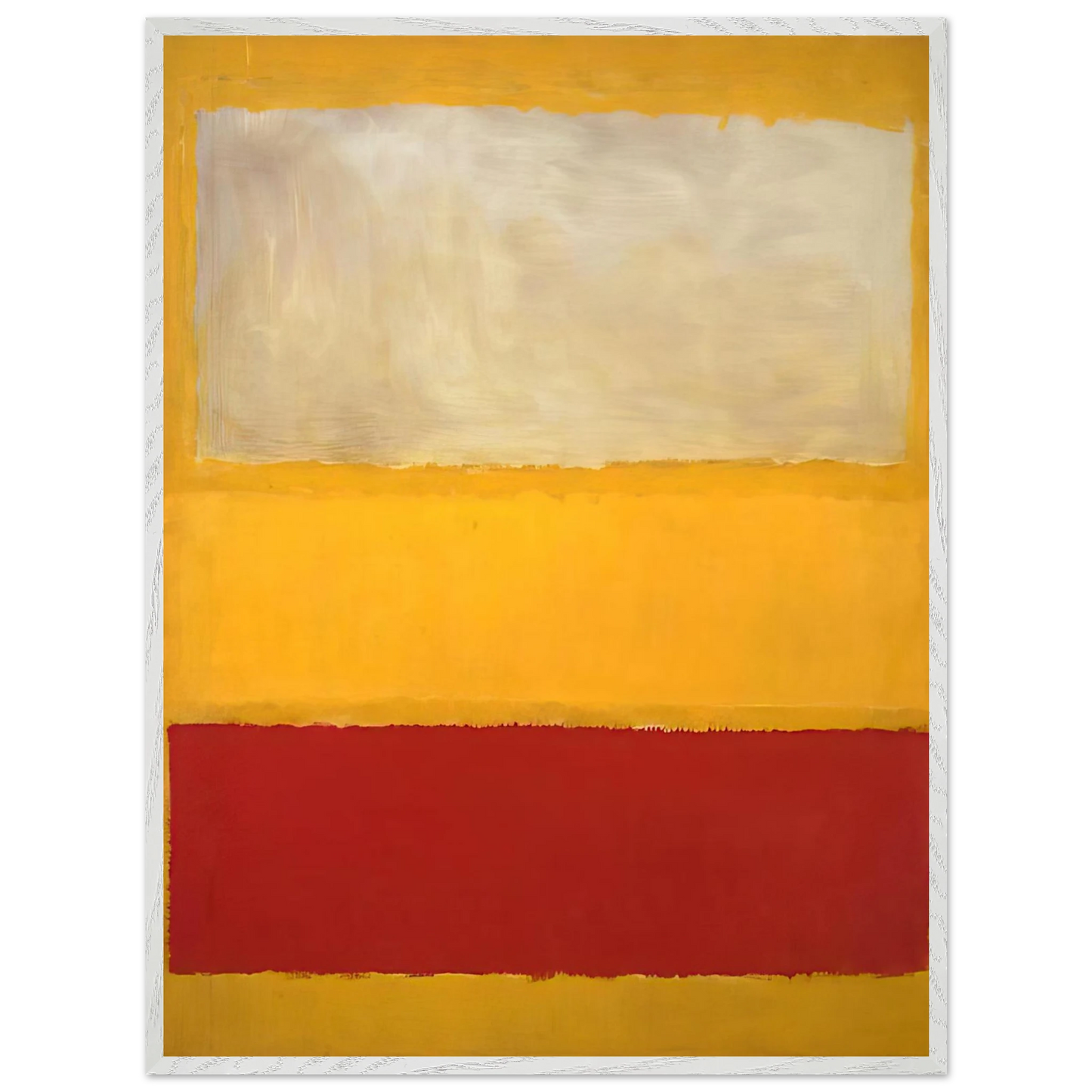 Mark Rothko - No. 13 White, Red on Yellow Wall Art - 30x40 cm / 12x16 inches - Premium Wooden Framed Poster With Fine Art Paper-canvas - White frame