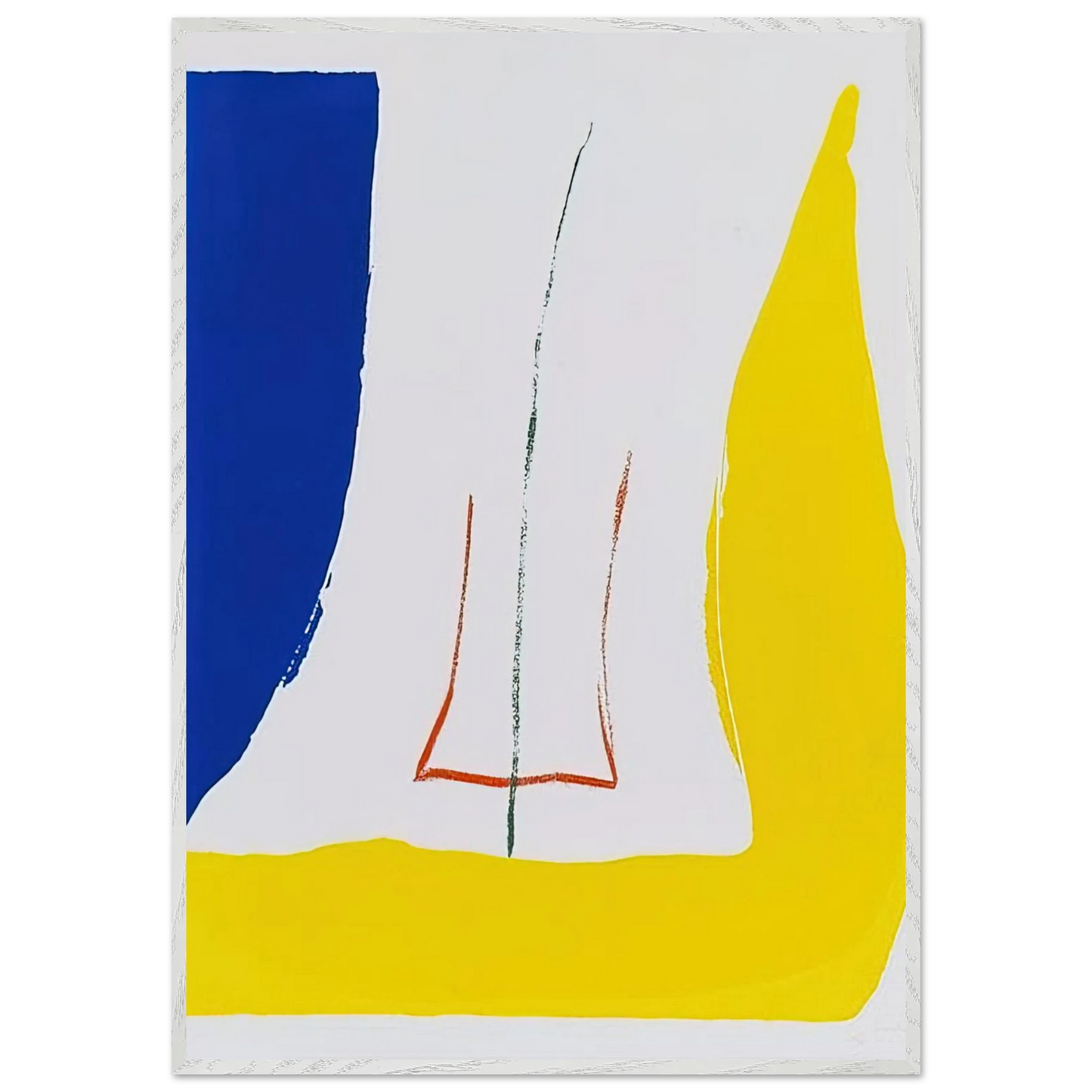 Helen Frankenthaler - Sun Corner - 1968 Wall art - 21x29.7 cm / 8x12" - Premium Wooden Framed Poster With Fine Art Paper-canvas - Wood frame