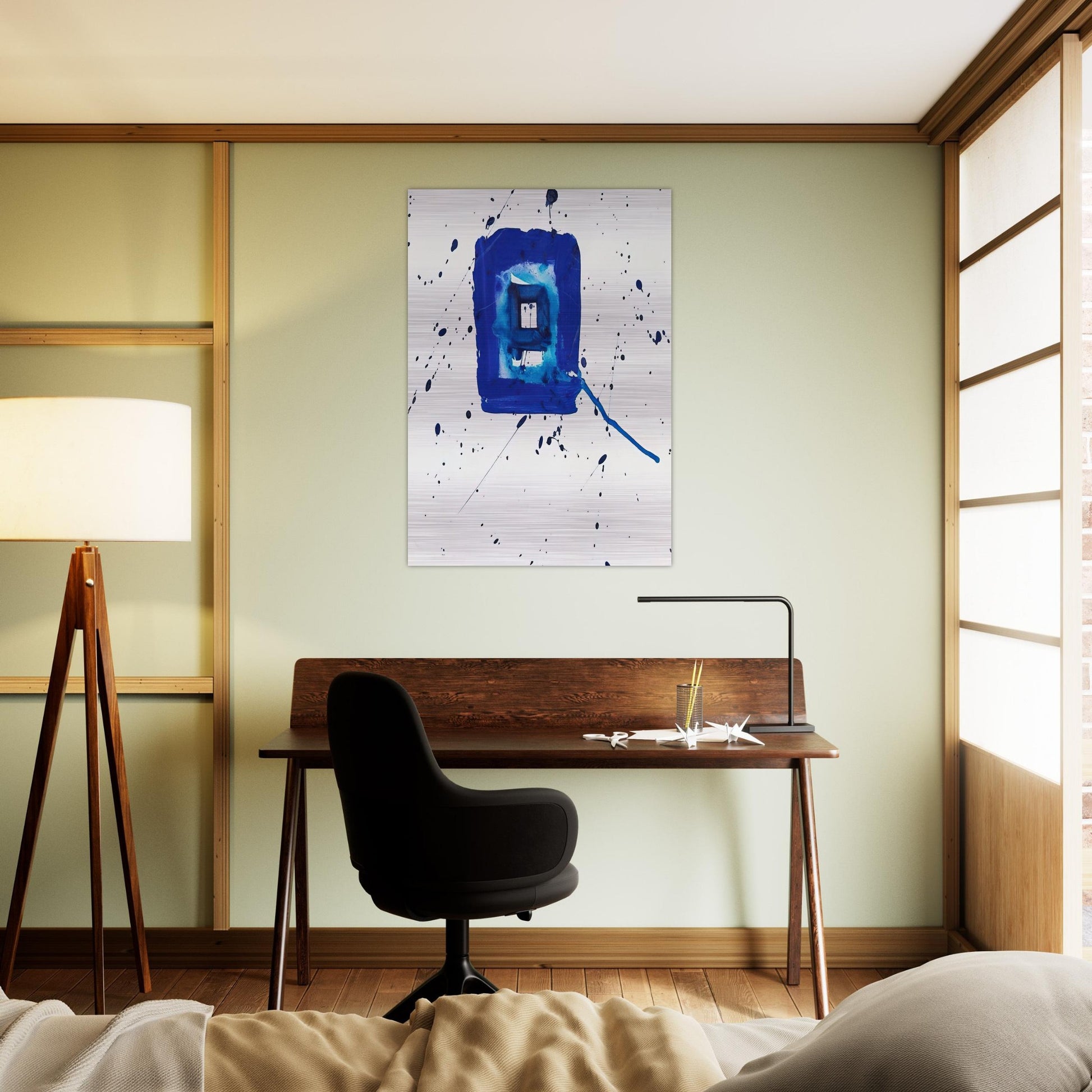 Blue Frame - Sam Francis Brushed Aluminum Print - 70x100 cm / 28x40 inches | Sam Francis Aluminum Print | Sam Francis Prints