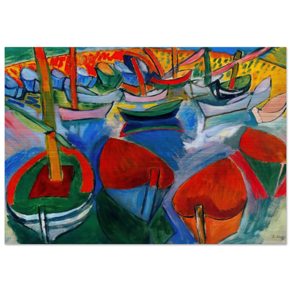 BOATS AT MARTIGUES 1908 - Raoul Dufy Brushed Aluminum Print - 70x100 cm / 28x40 inches | Raoul Dufy Aluminum Print | Raoul Dufy Prints