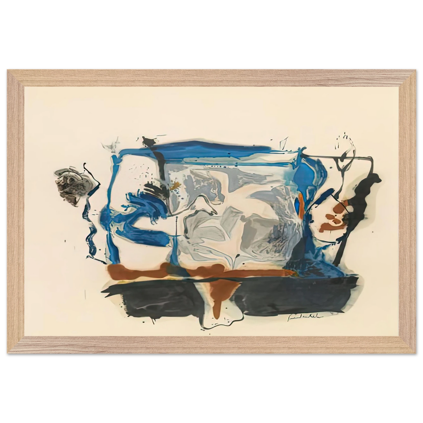 Helen Frankenthaler - Swan Lake II, 1961- Wall Art - 60x80 cm / 24x32 inches - Fine Art Poster-canvas - -