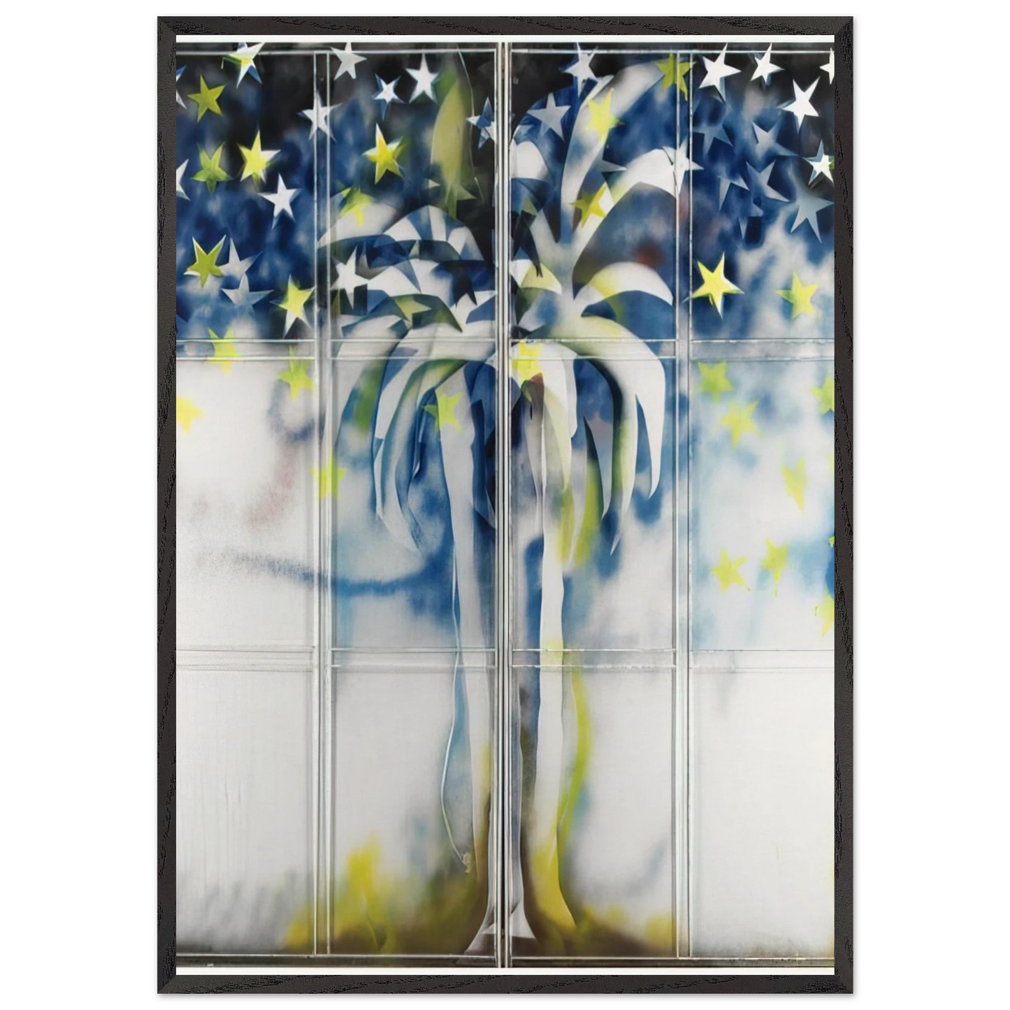 Tutte stelle  particolare delloasi - 1967 - Mario Schifano 70x100 cm / 28x40 inches Framed Art Print – Black Wooden Frame