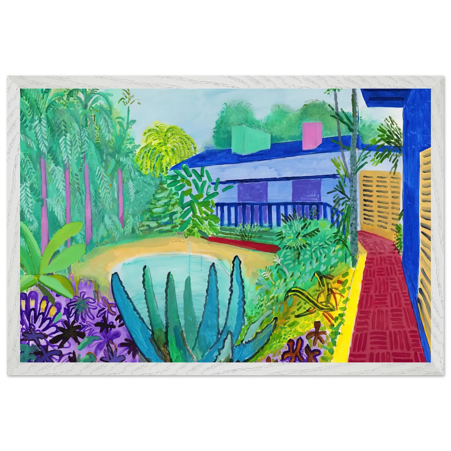 David Hockney - David Hockney Wall art - 21x29.7 cm / 8x12" - Premium Wooden Framed Poster With Fine Art Paper - Black frame