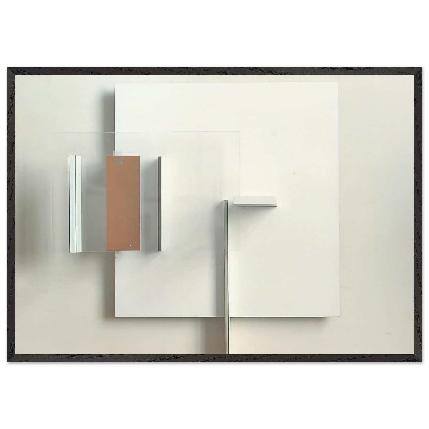 ABSTRACT IN WHITE BLACK AND OCHRE 1962 - Victor Pasmore 70x100 cm / 28x40 inches Framed Art Print – Black Wooden Frame
