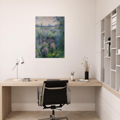Spot on the Banks of the Seine - claude monet Brushed Aluminum Print - 70x100 cm / 28x40 inches | claude monet Aluminum Print | claude monet Prints