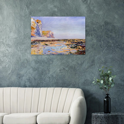 Beach and Cliffs at Pourville, Morning Effect - claude monet Brushed Aluminum Print - 70x100 cm / 28x40 inches | claude monet Aluminum Print | claude monet Prints