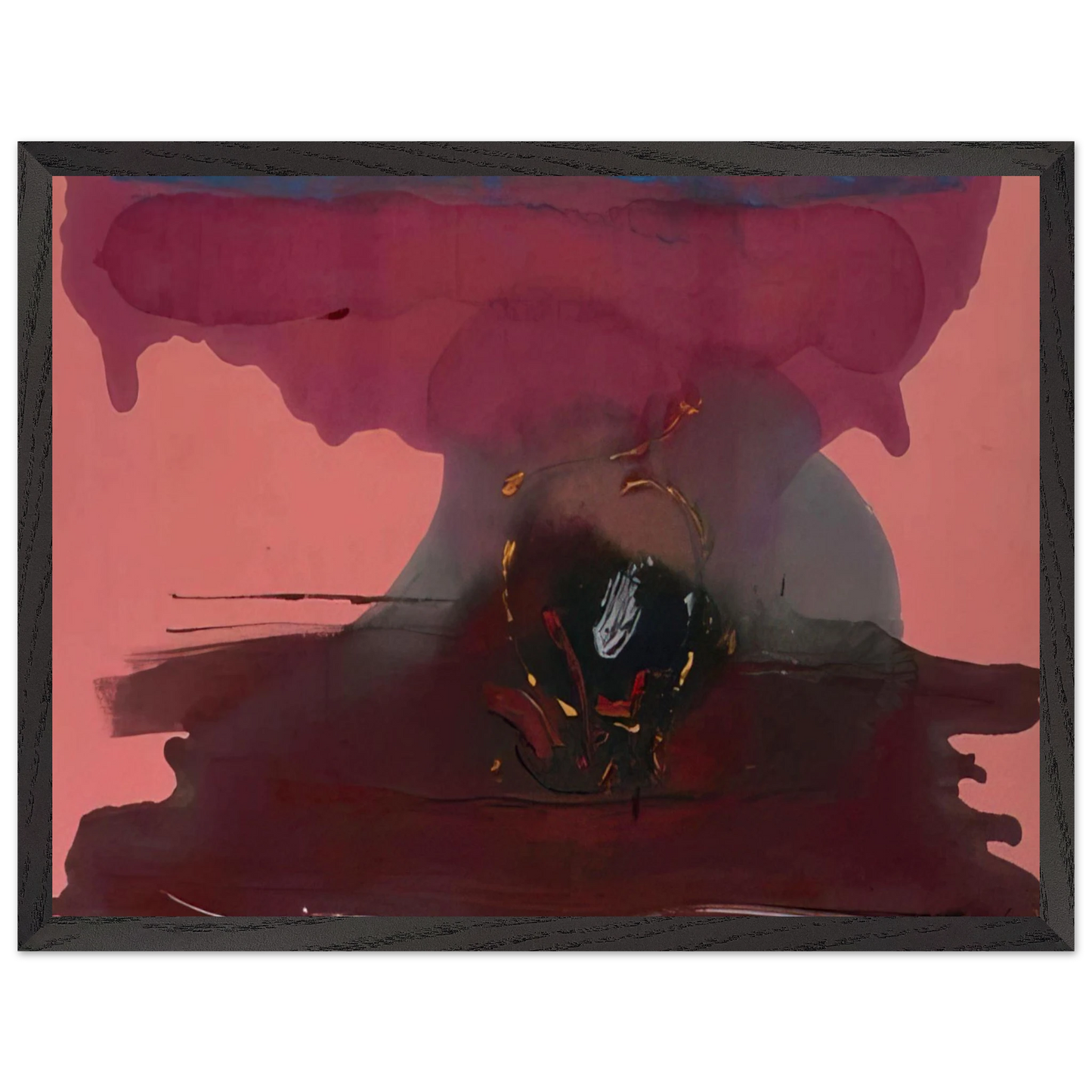 Helen Frankenthaler - Harbinger - 1986 Wall art - 70x100 cm / 28x40 inches - Premium Wooden Framed Poster With Fine Art Paper-canvas - White frame
