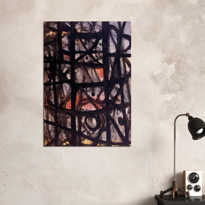 The Cage - 1954 - Adolph Gottlieb Brushed Aluminum Print - 70x100 cm / 28x40 inches | Adolph Gottlieb Aluminum Print | Adolph Gottlieb Prints