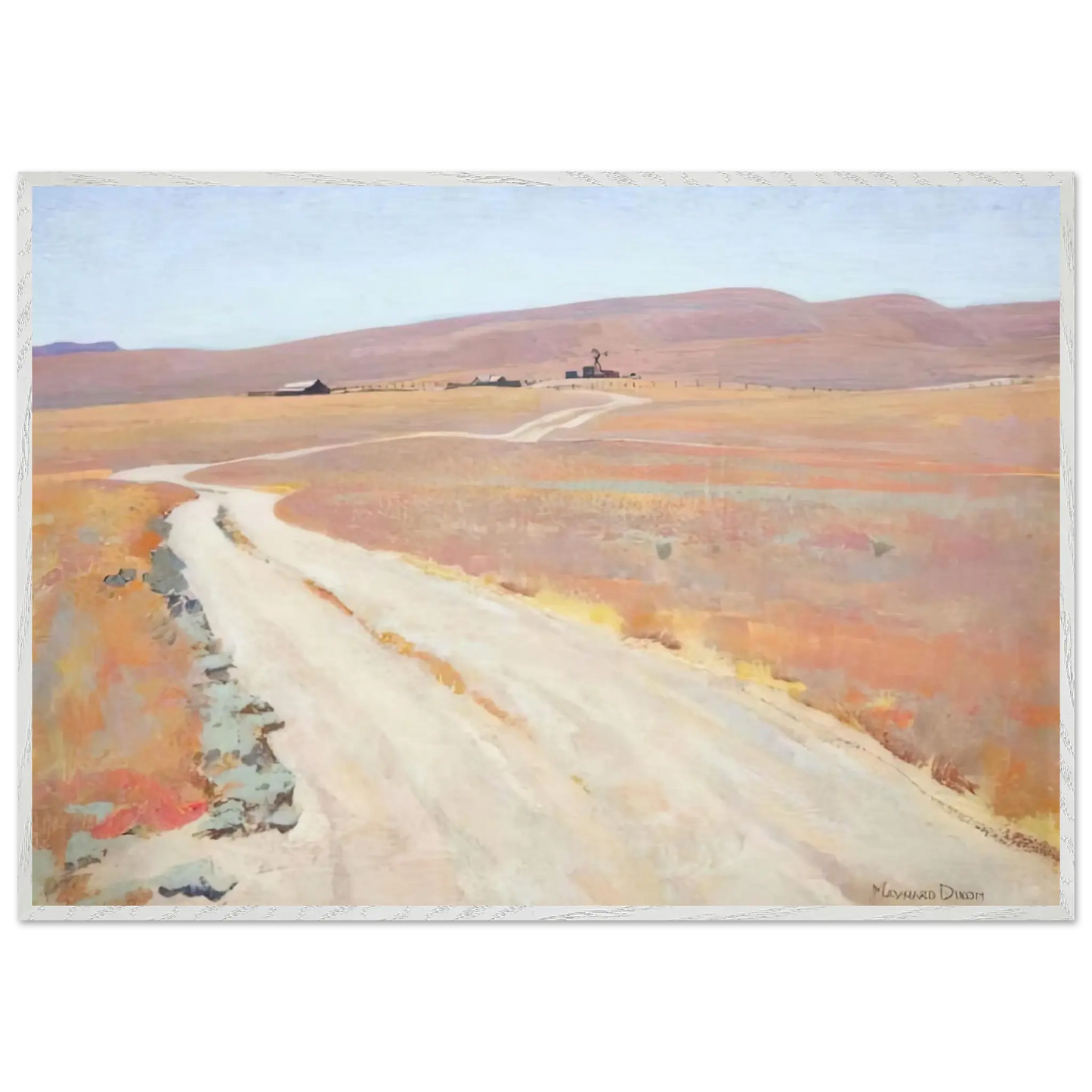 Maynard Dixon - ABANDONED RANCH 1935 Wall art - 30x40 cm / 12x16 Inches - Premium Wooden Framed Poster With Fine Art Paper - Wood frame