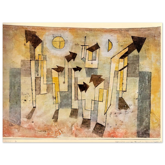 Paul Klee - WALL PAINTING FROM THE TEMPLE OF LONGING 1922  75x100 cm / 30x40inches Fine Art Poster