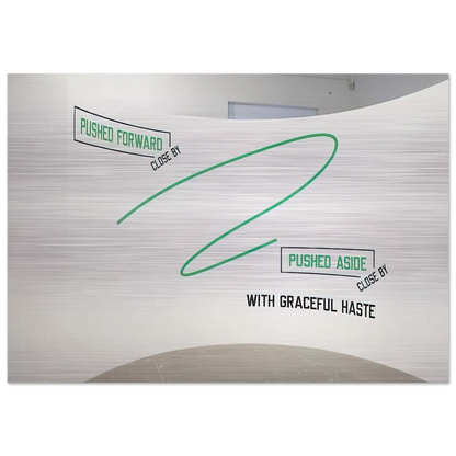 Pushed Forward... - 2009 - Lawrence Weiner Brushed Aluminum Print - 70x100 cm / 28x40 inches | Lawrence Weiner Aluminum Print | Lawrence Weiner Prints