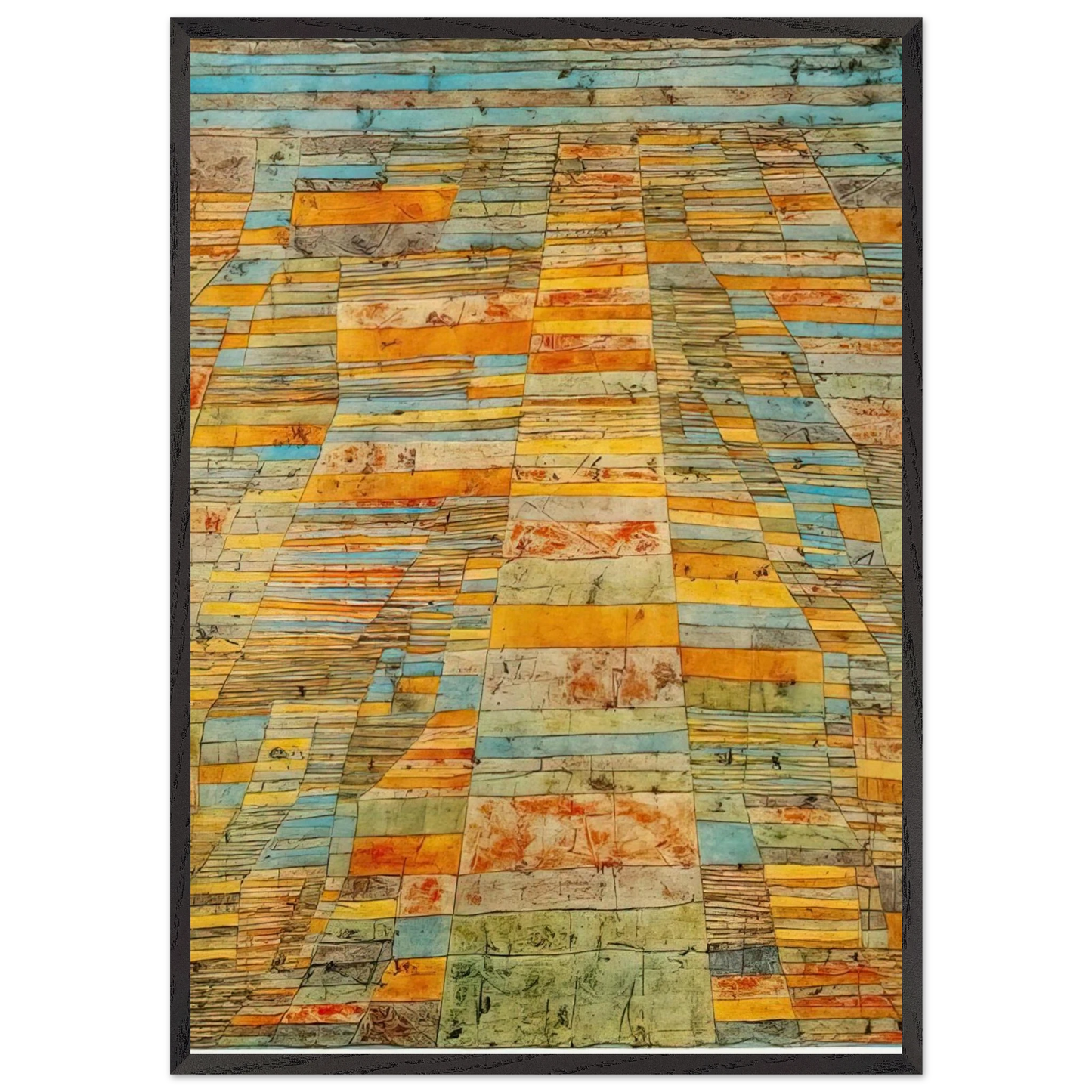 HIGHWAY AND BYWAYS 1929 - Paul Klee 70x100 cm / 28x40 inches Framed Art Print – Black Wooden Frame