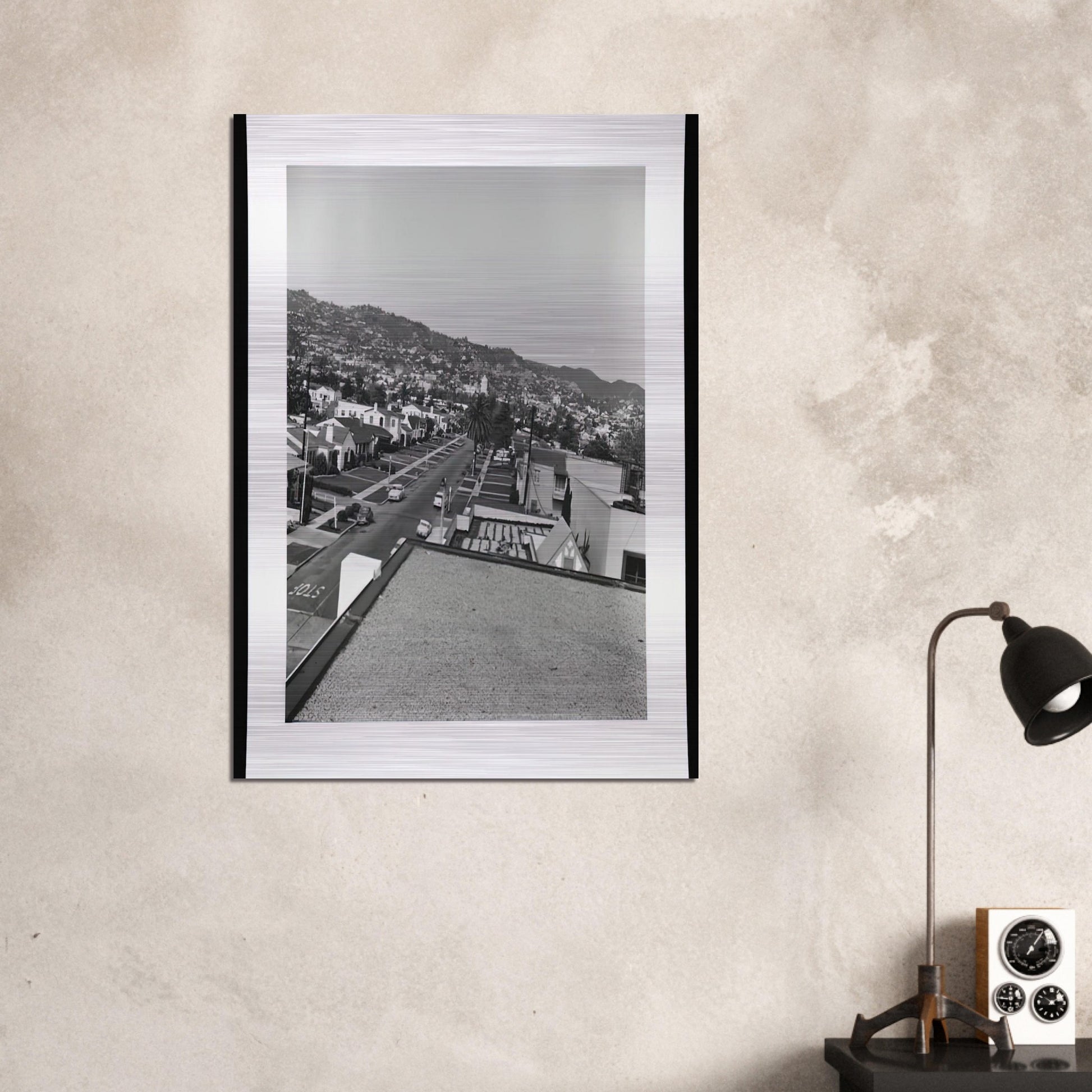 RESIDENTIAL ROOFTOPS SERIES 1 - Edward Ruscha Brushed Aluminum Print - 70x100 cm / 28x40 inches | Edward Ruscha Aluminum Print | Edward Ruscha Prints