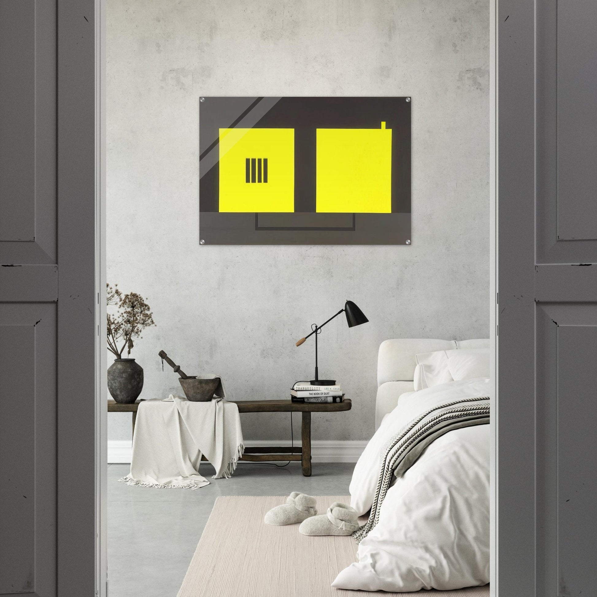Prison  Cell with Smokestack  Conduit - 1985 - Peter Halley Acrylic Print - 70x100 cm / 28x40″ inches | Peter Halley Wall Art | Peter Halley Prints