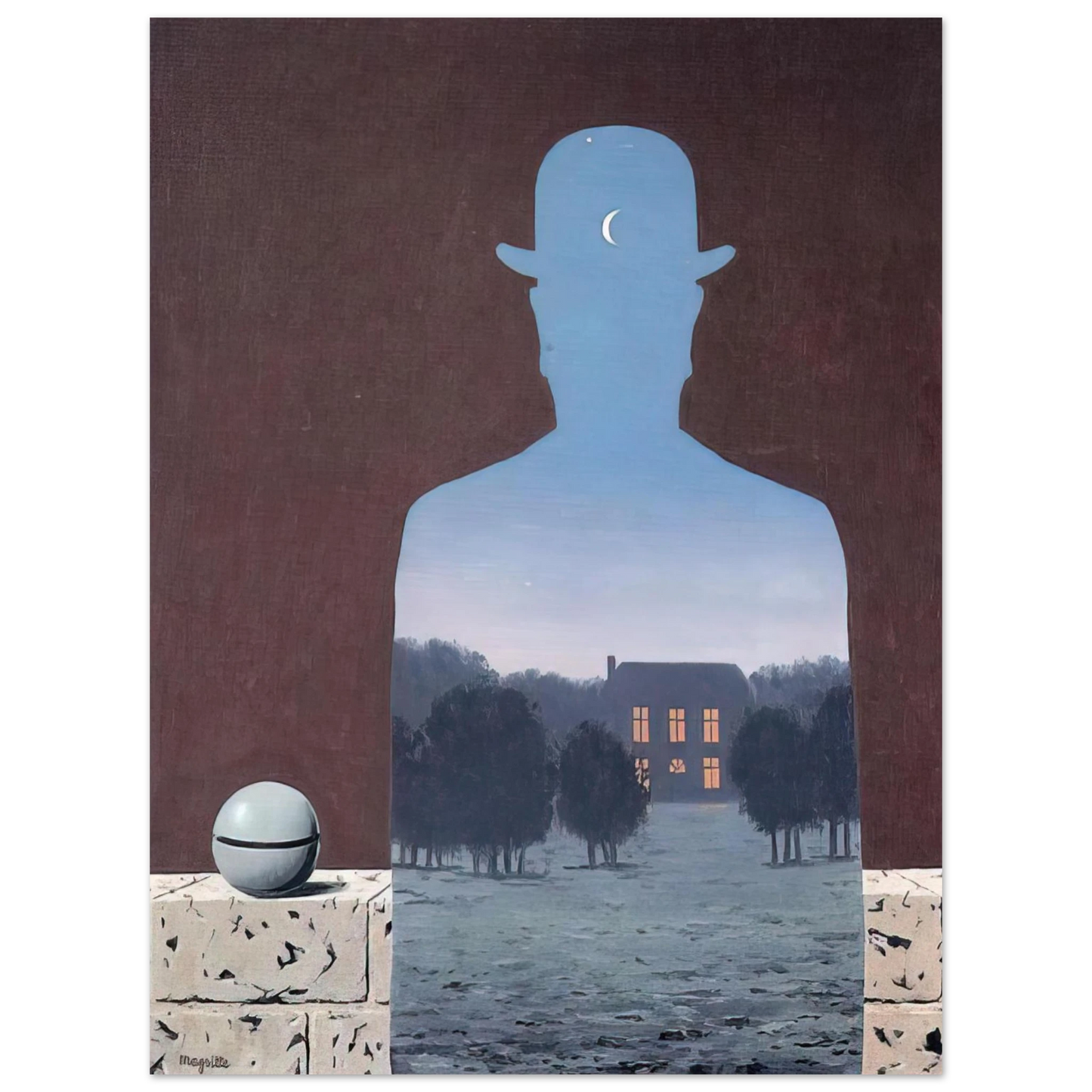 Rene Magritte - THE HAPPY DONOR 1966  75x100 cm / 30x40inches Fine Art Poster