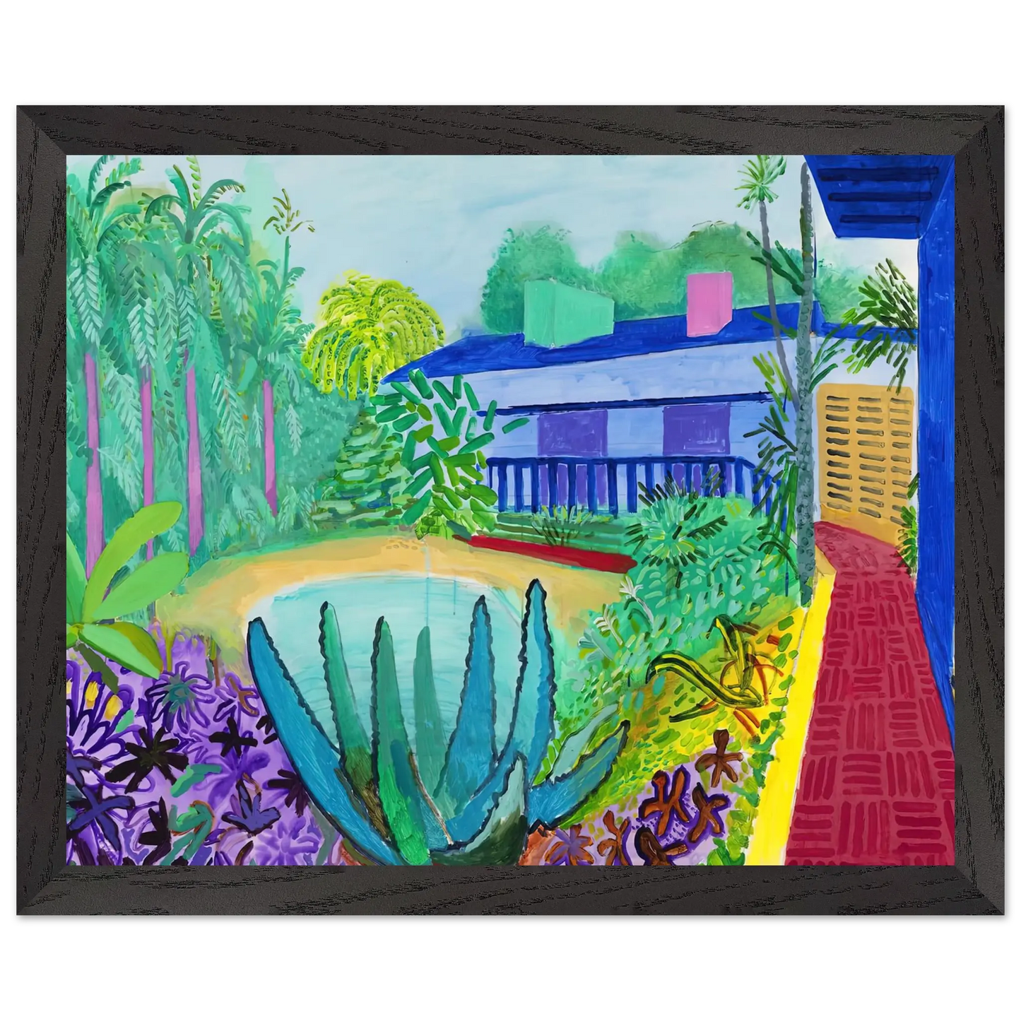 David Hockney - David Hockney Wall art - 13x18 cm / 5x7 Inches - Premium Wooden Framed Poster With Fine Art Paper - Black frame