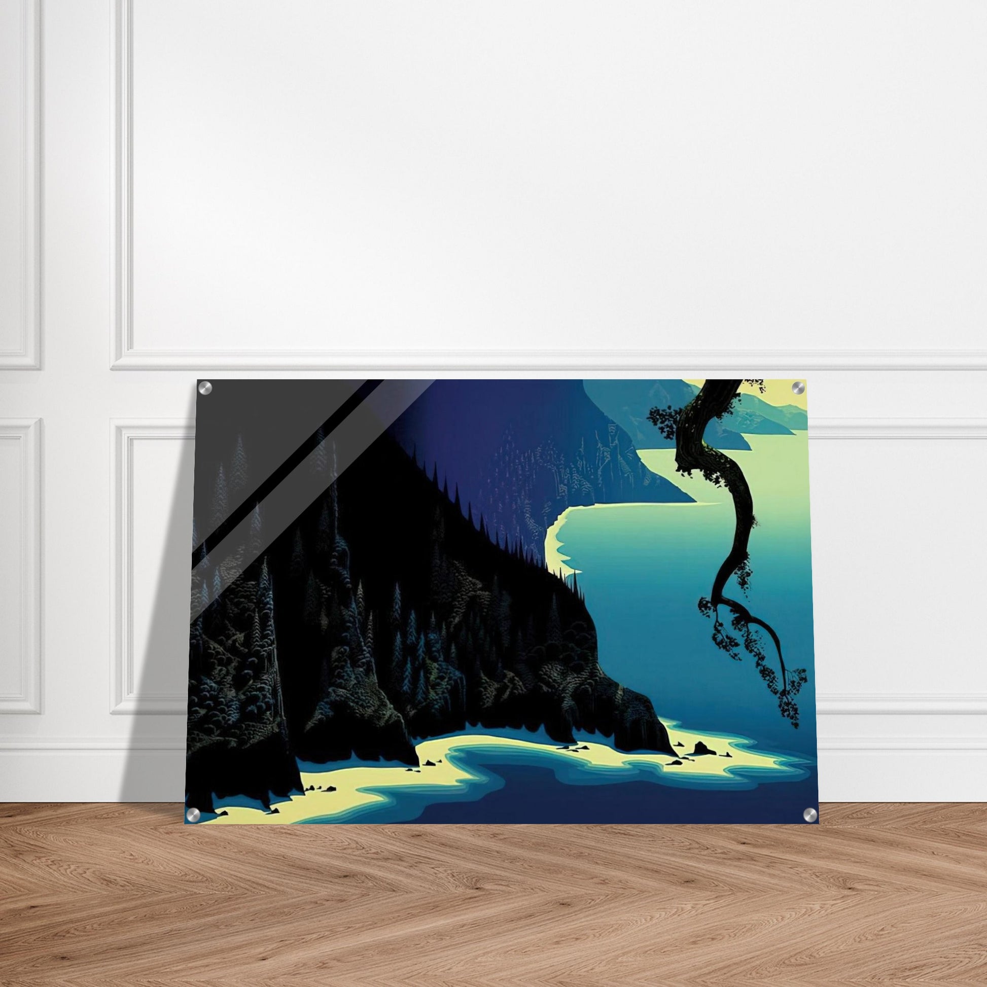 Big Sur - Eyvind Earle Acrylic Print - 70x100 cm / 28x40″ inches