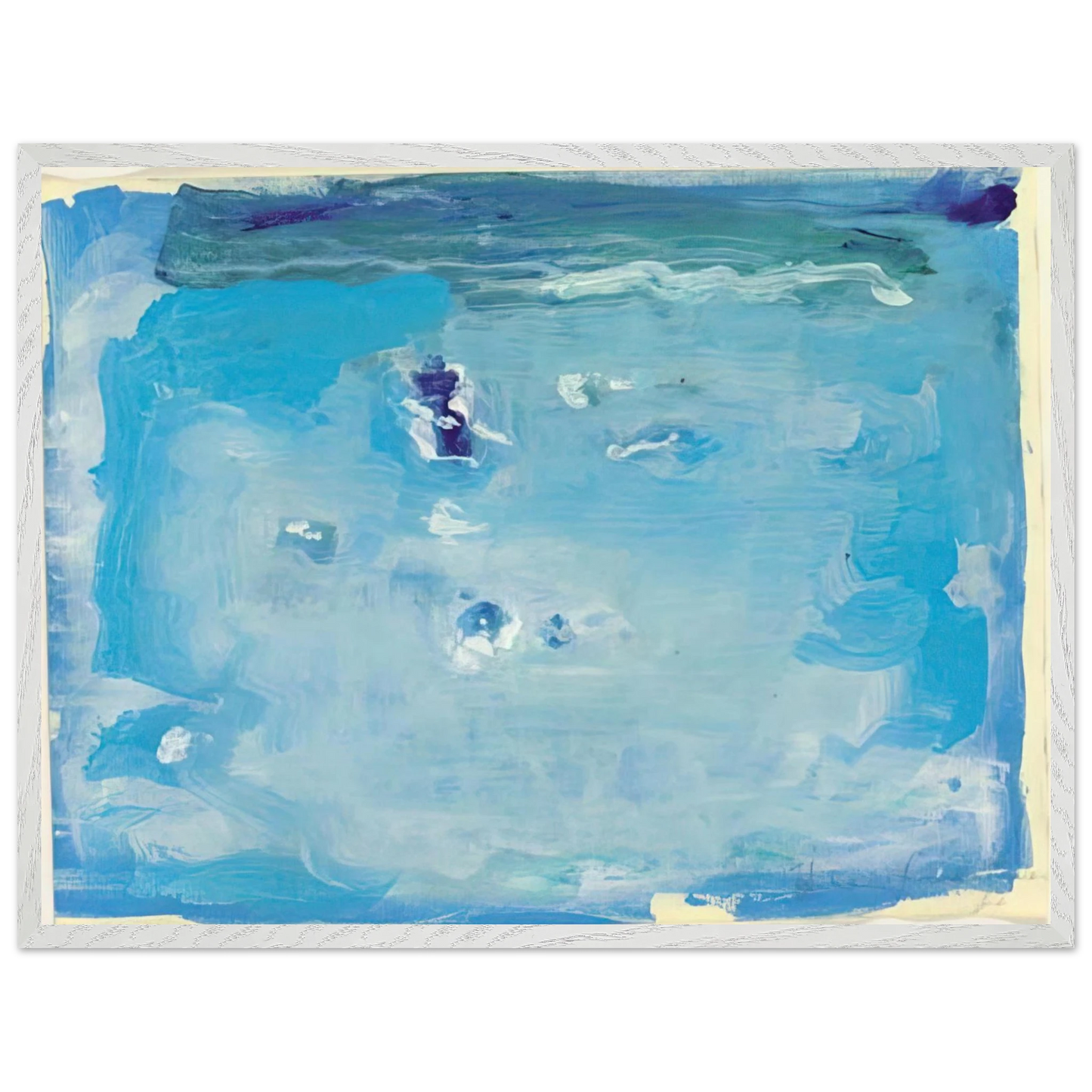 Helen Frankenthaler - Untitled - Color Field Painting, Lyrical Abstraction Wall art - 50x70 cm / 20x28 inches - Premium Wooden Framed Poster With Fine Art Paper-canvas - White frame