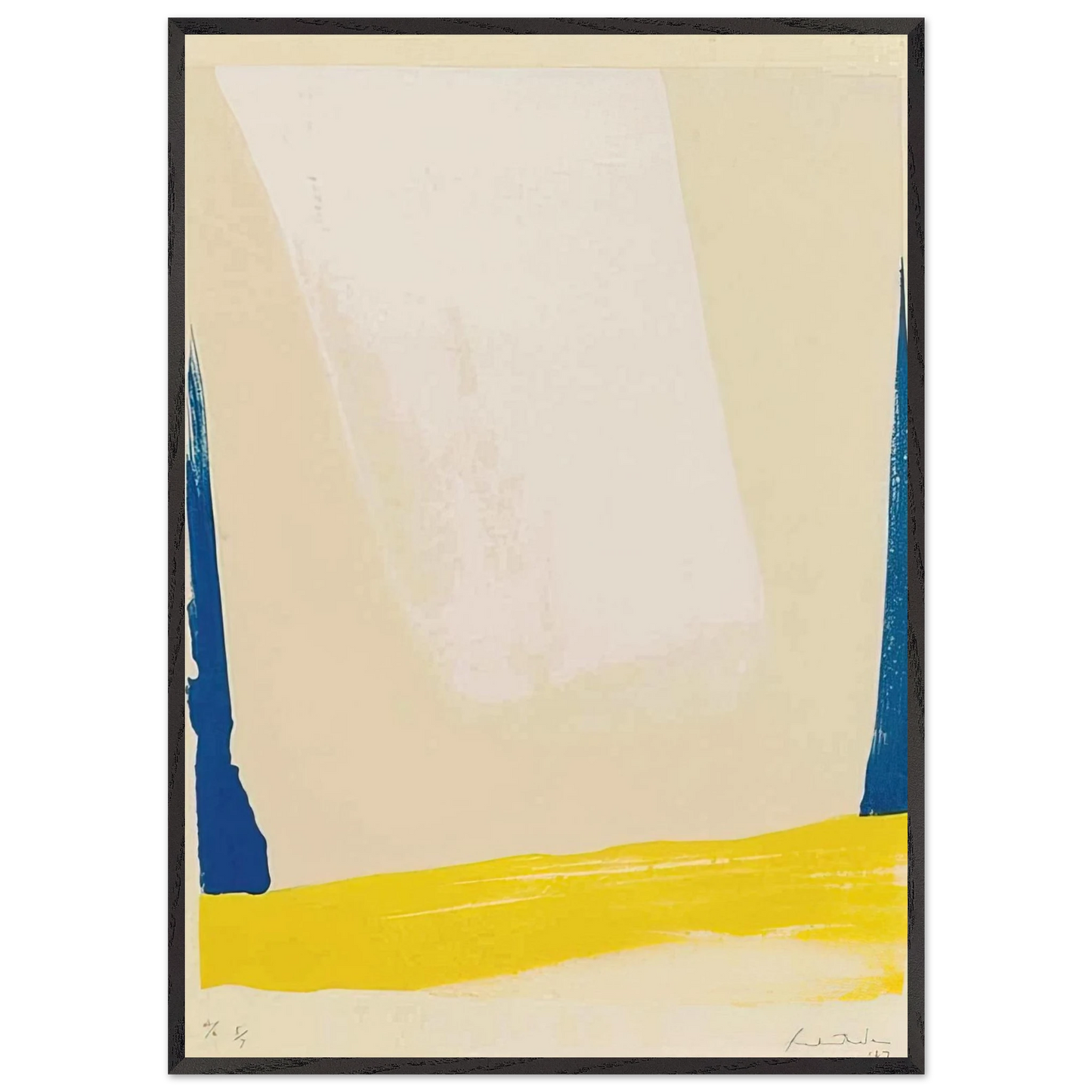 Helen Frankenthaler - White Portal - 1967 Wall art - 45x60 cm / 18x24 inches - Premium Wooden Framed Poster With Fine Art Paper-canvas - White frame