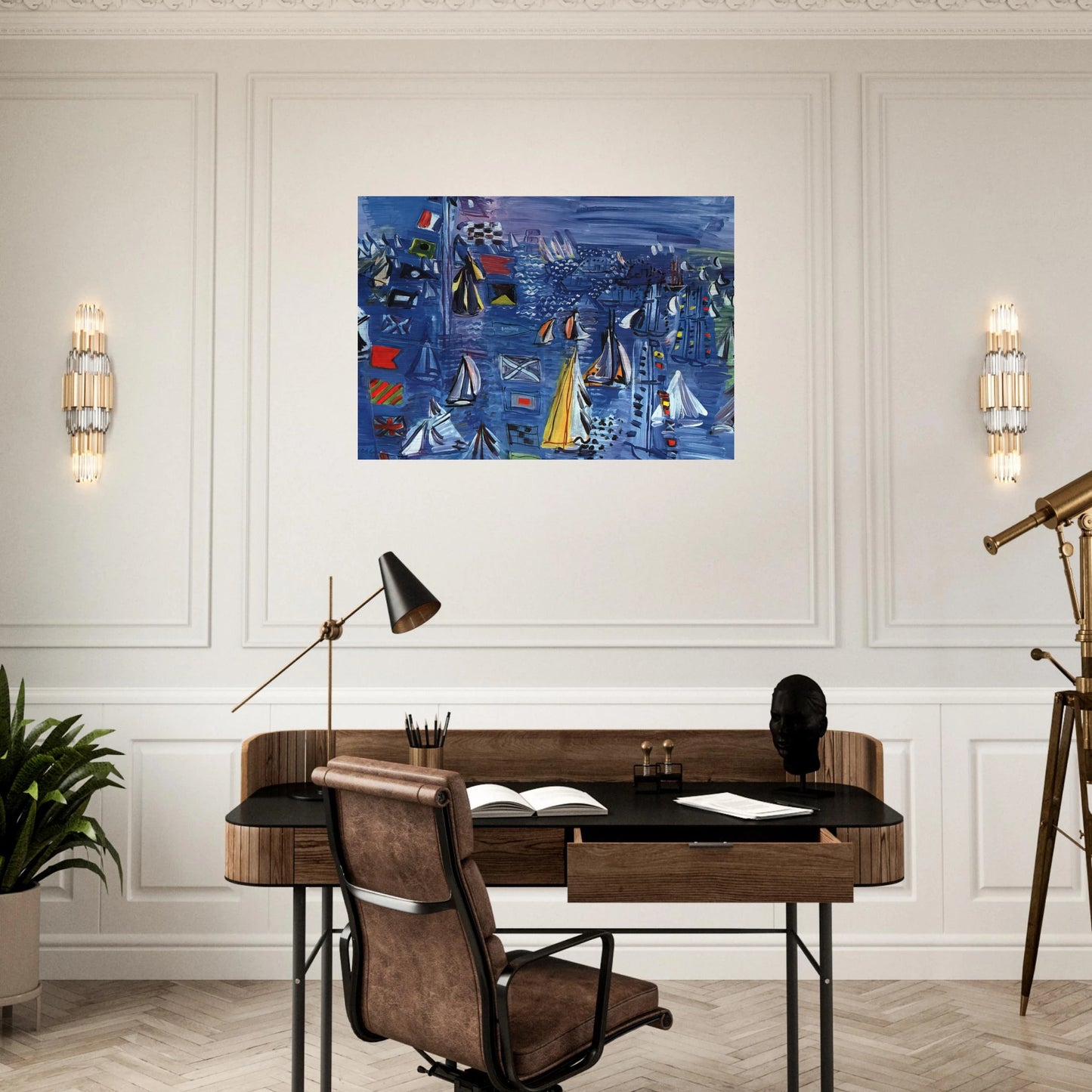 REGATTA AT COWES 1934 - Raoul Dufy Brushed Aluminum Print - 70x100 cm / 28x40 inches | Raoul Dufy Aluminum Print | Raoul Dufy Prints
