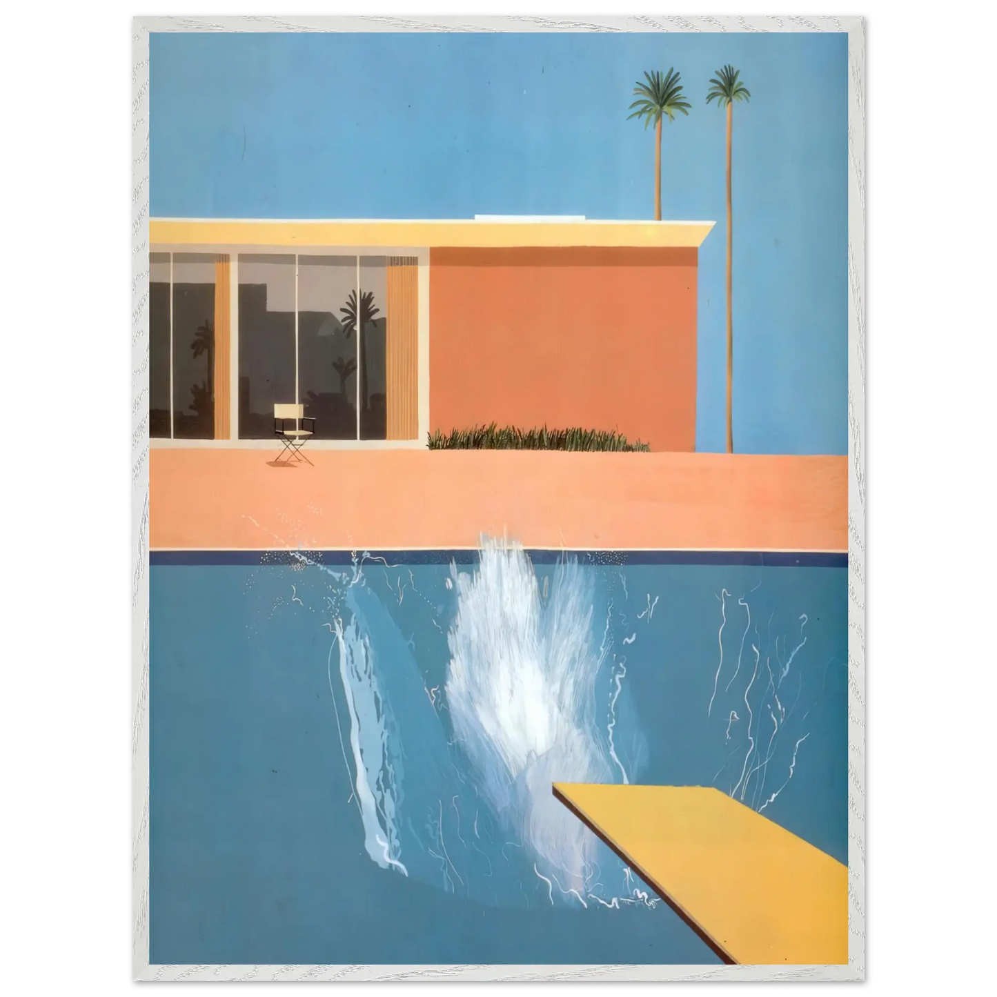 David Hockney - David Hockney Wall art - 20x25 cm / 8x10 Inches - Premium Wooden Framed Poster With Fine Art Paper - White frame