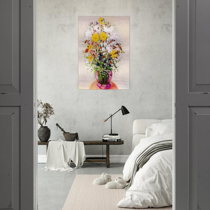 BOUQUET OF FLOWERS - Moise Kisling Brushed Aluminum Print - 70x100 cm / 28x40 inches | Moise Kisling Aluminum Print | Moise Kisling Prints
