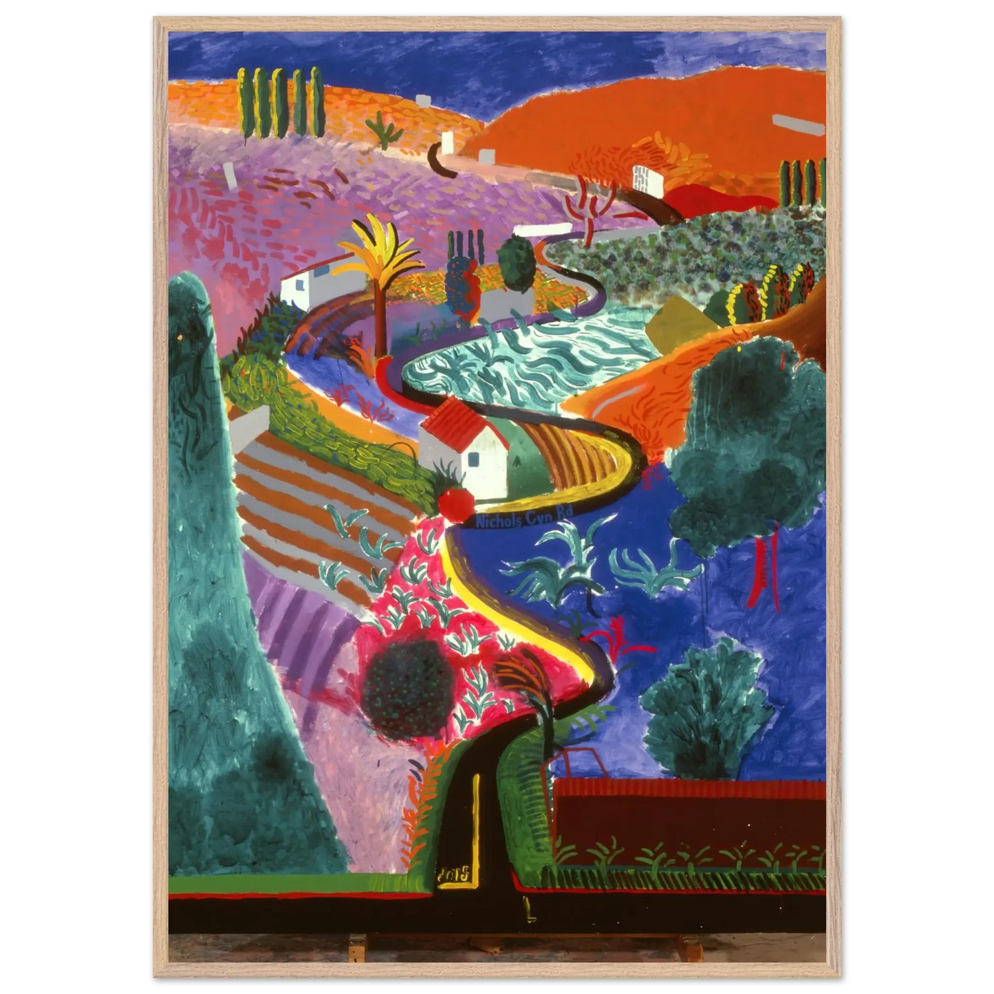 David Hockney - David Hockney Wall art - A2 (42 x 59.4  cm) - Premium Wooden Framed Poster With Fine Art Paper - White frame
