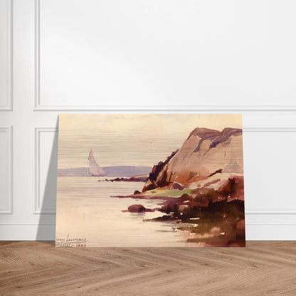 Sailing off Gloucester Coast - 1888 - Sydney Laurence Brushed Aluminum Print - 70x100 cm / 28x40 inches | Sydney Laurence Aluminum Print | Sydney Laurence Prints