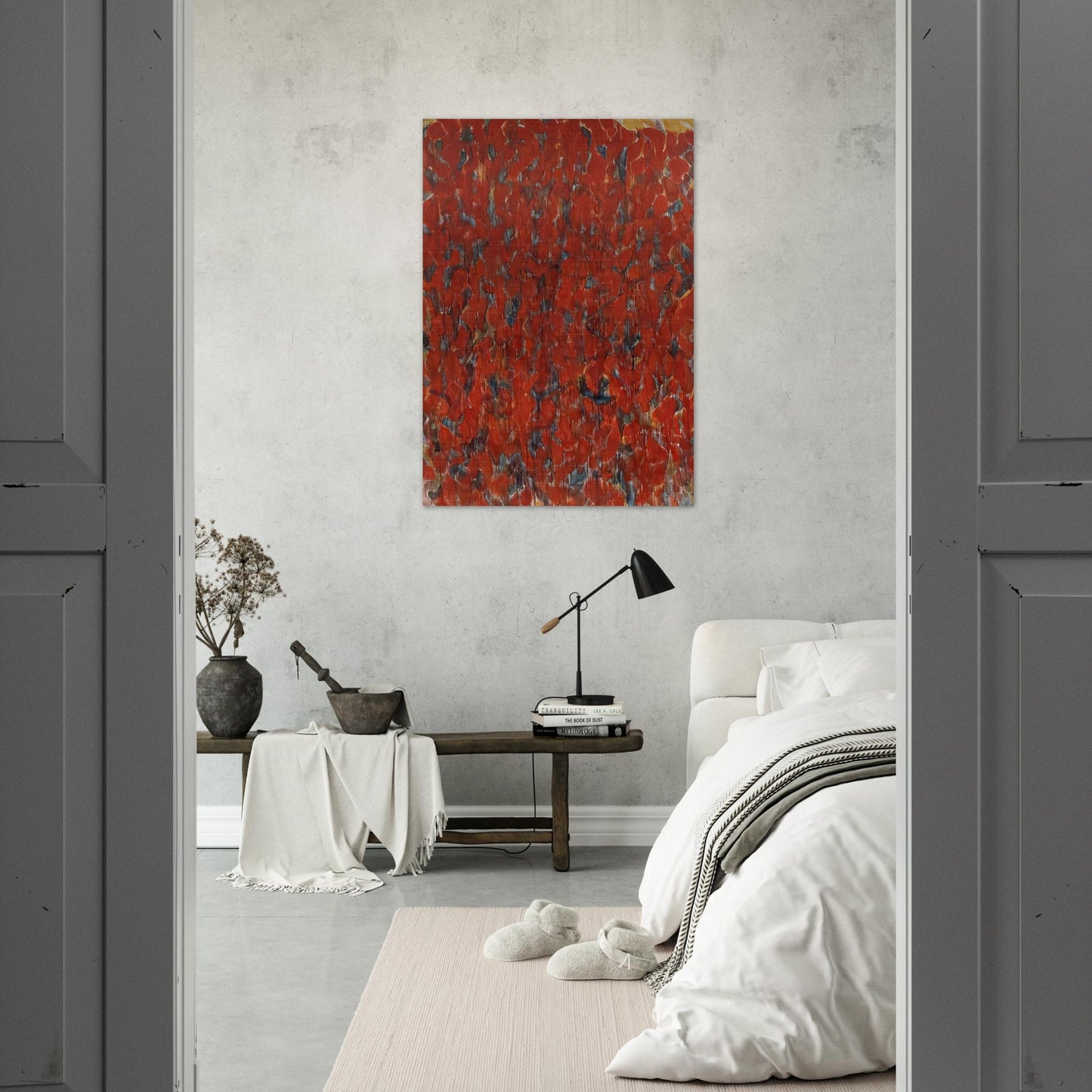 Big Red - Sam Francis Brushed Aluminum Print - 70x100 cm / 28x40 inches | Sam Francis Aluminum Print | Sam Francis Prints