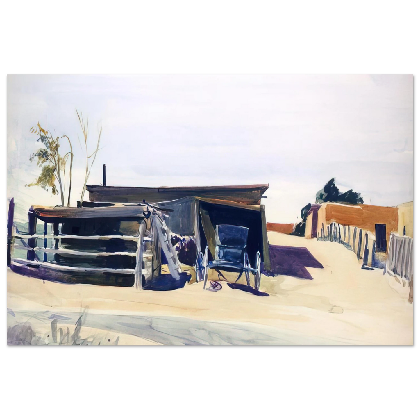 Edward Hopper - Adobes and Shed, New Mexico Fine Art Poster
