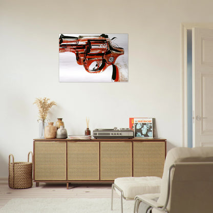 Gun - Andy Warhol Brushed Aluminum Print - 70x100 cm / 28x40 inches | Andy Warhol Aluminum Print | Andy Warhol Prints