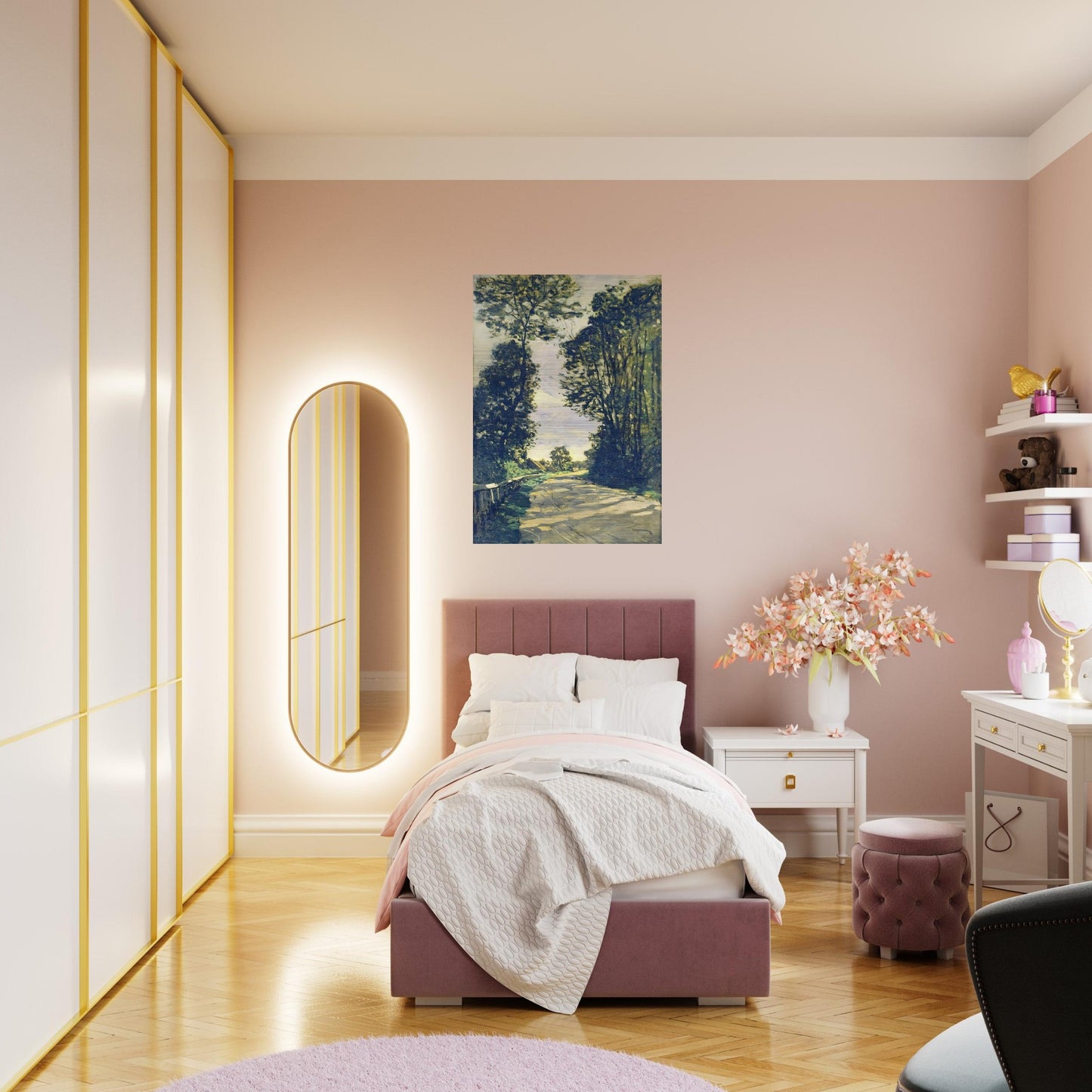 Road to the Saint-Simeon Farm - claude monet Brushed Aluminum Print - 70x100 cm / 28x40 inches | claude monet Aluminum Print | claude monet Prints