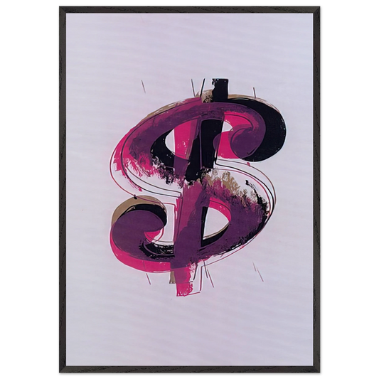 Paper Dollar - Andy Warhol 70x100 cm / 28x40 inches Framed Art Print – Black Wooden Frame