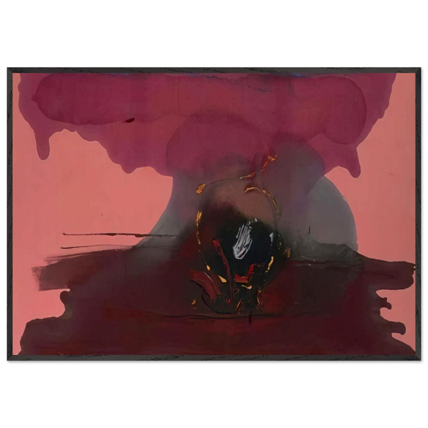 Helen Frankenthaler - Harbinger - 1986 Wall art - A2 (42 x 59.4  cm) - Premium Wooden Framed Poster With Fine Art Paper-canvas - White frame