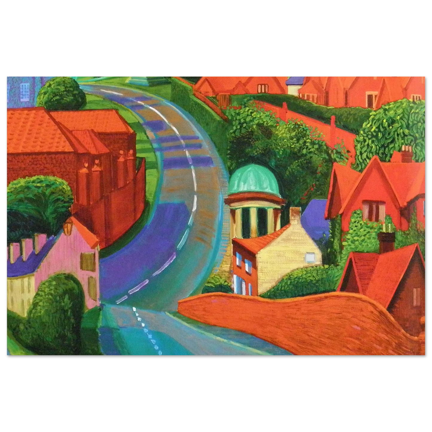 David Hockney - The Road to York Through Sledmere - 25x60 cm / 10x24 inches - Fine Art Poster-canvas - -