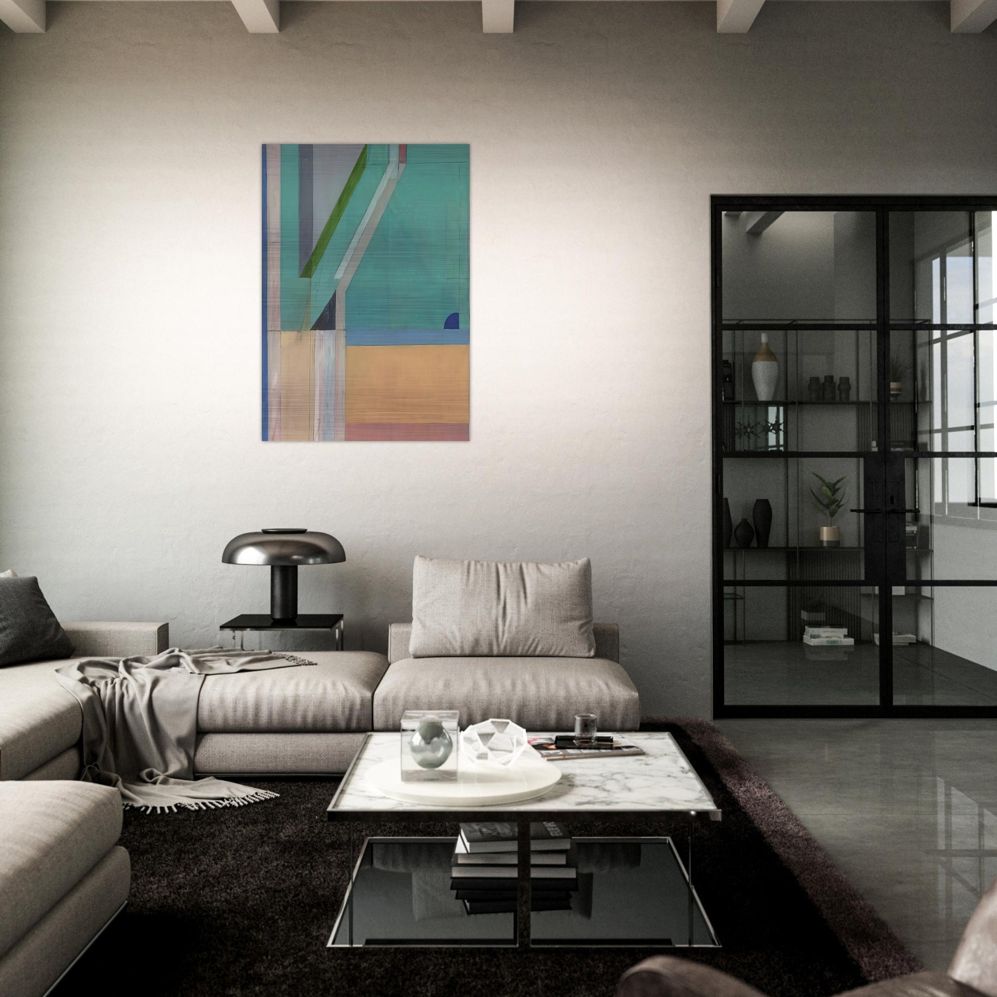 Ocean Park #40 - Richard Diebenkorn Brushed Aluminum Print - 70x100 cm / 28x40 inches | Richard Diebenkorn Aluminum Print | Richard Diebenkorn Prints