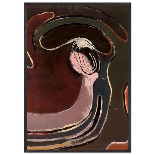 1 August 1948 - 1948 - Frank Lobdell 70x100 cm / 28x40 inches Framed Art Print – Black Wooden Frame