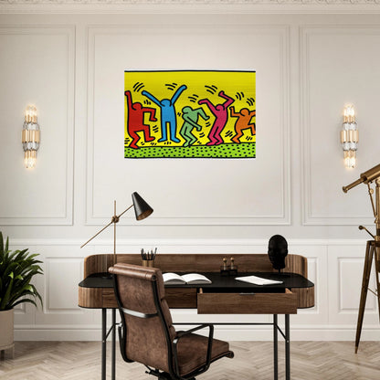 UNTITLED DANCE 1987 - Keith Haring Brushed Aluminum Print - 70x100 cm / 28x40 inches | Keith Haring Aluminum Print | Keith Haring Prints