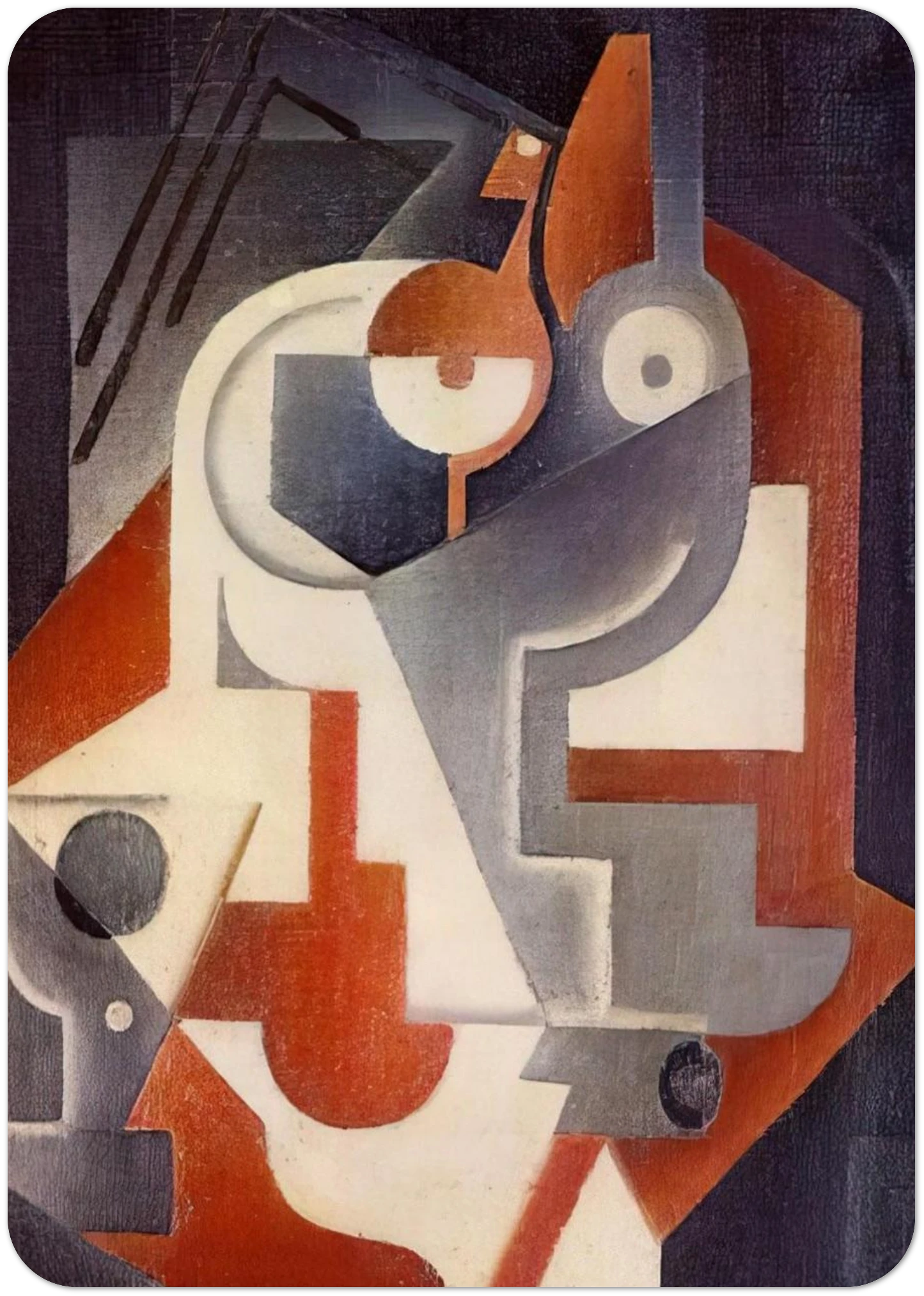 NEWSPAPER GLASS AND PEAR 1917 By Juan Gris Pack of 10 Post Cards | Juan Gris Post Cards | A6 (10.5 x 14.8 cm) - 4.1 x 5.8 inches