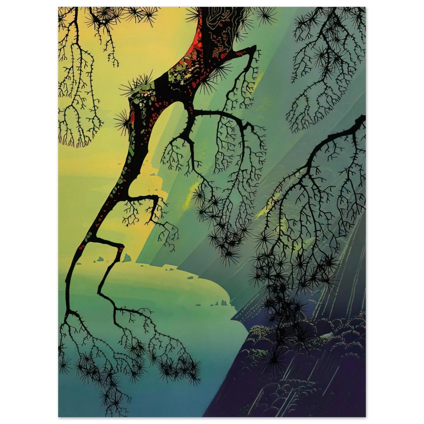 Eyvind Earle - Fog Mist  75x100 cm / 30x40inches Fine Art Poster