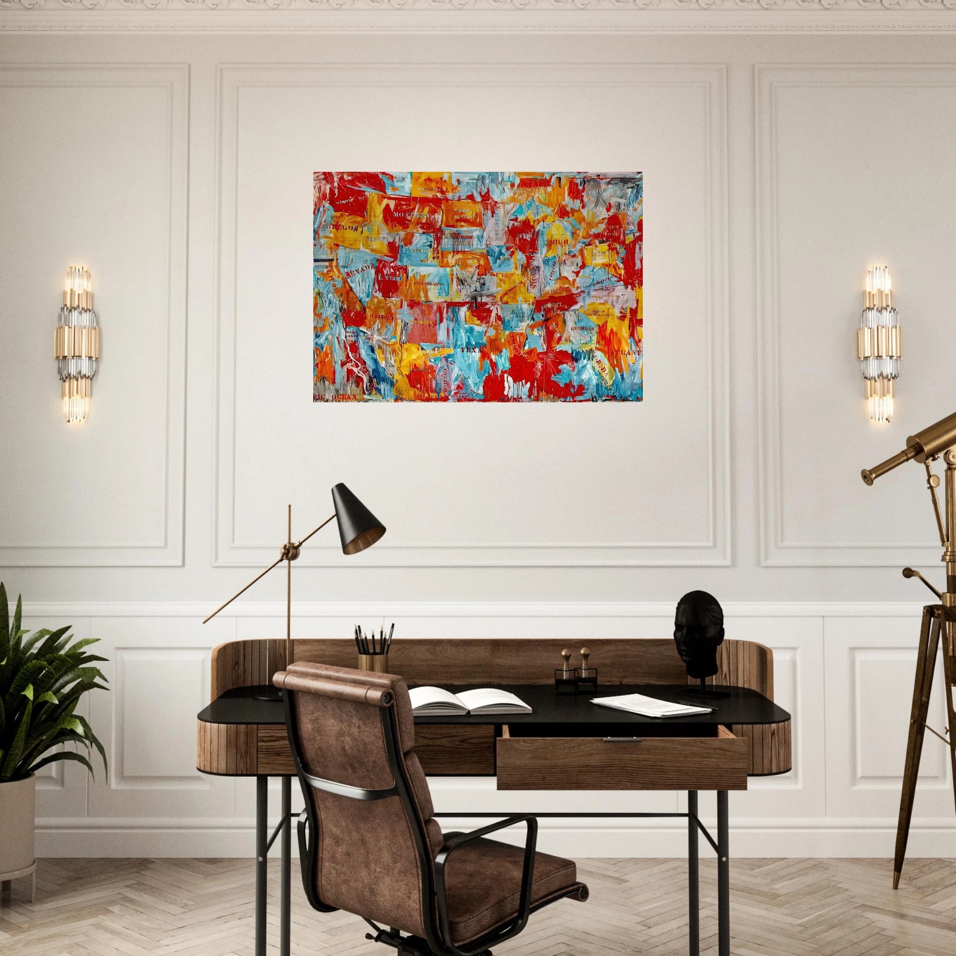 MAP - Jasper Johns Brushed Aluminum Print - 70x100 cm / 28x40 inches | Jasper Johns Aluminum Print | Jasper Johns Prints