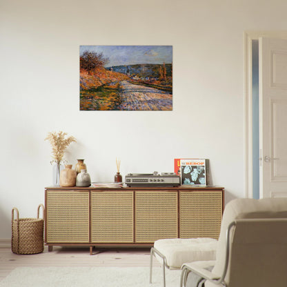 The Road to Vetheuil - claude monet Brushed Aluminum Print - 70x100 cm / 28x40 inches | claude monet Aluminum Print | claude monet Prints