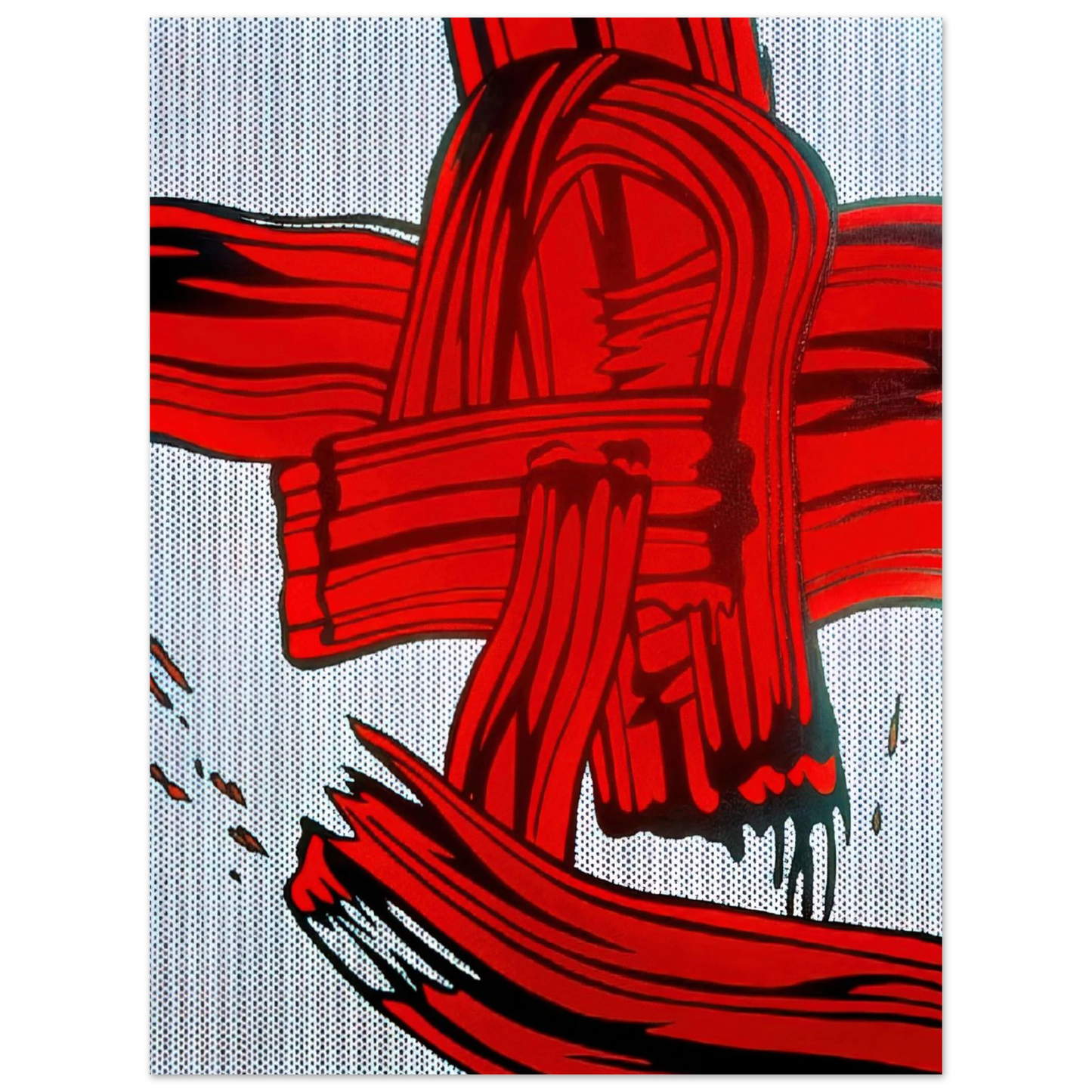 Roy Lichtenstein - RED PAINTING BRUSHSTROKE 1965  75x100 cm / 30x40inches Fine Art Poster