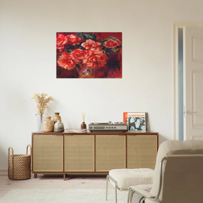 Moss roses - Pierre-Auguste Renoir Brushed Aluminum Print - 70x100 cm / 28x40 inches | Pierre-Auguste Renoir Aluminum Print | Pierre-Auguste Renoir Prints