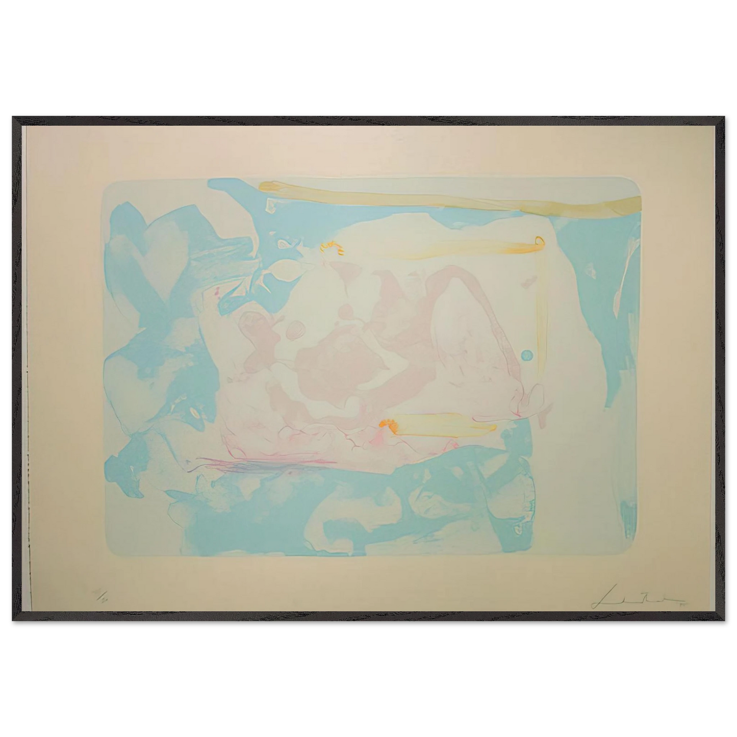 Helen Frankenthaler - Reflections III - 1995 Wall art - 70x100 cm / 28x40 inches - Premium Wooden Framed Poster With Fine Art Paper-canvas - White frame